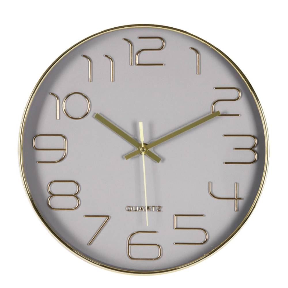 Relógio de Parede Redondo Havan Casa 30Cm - Dourado