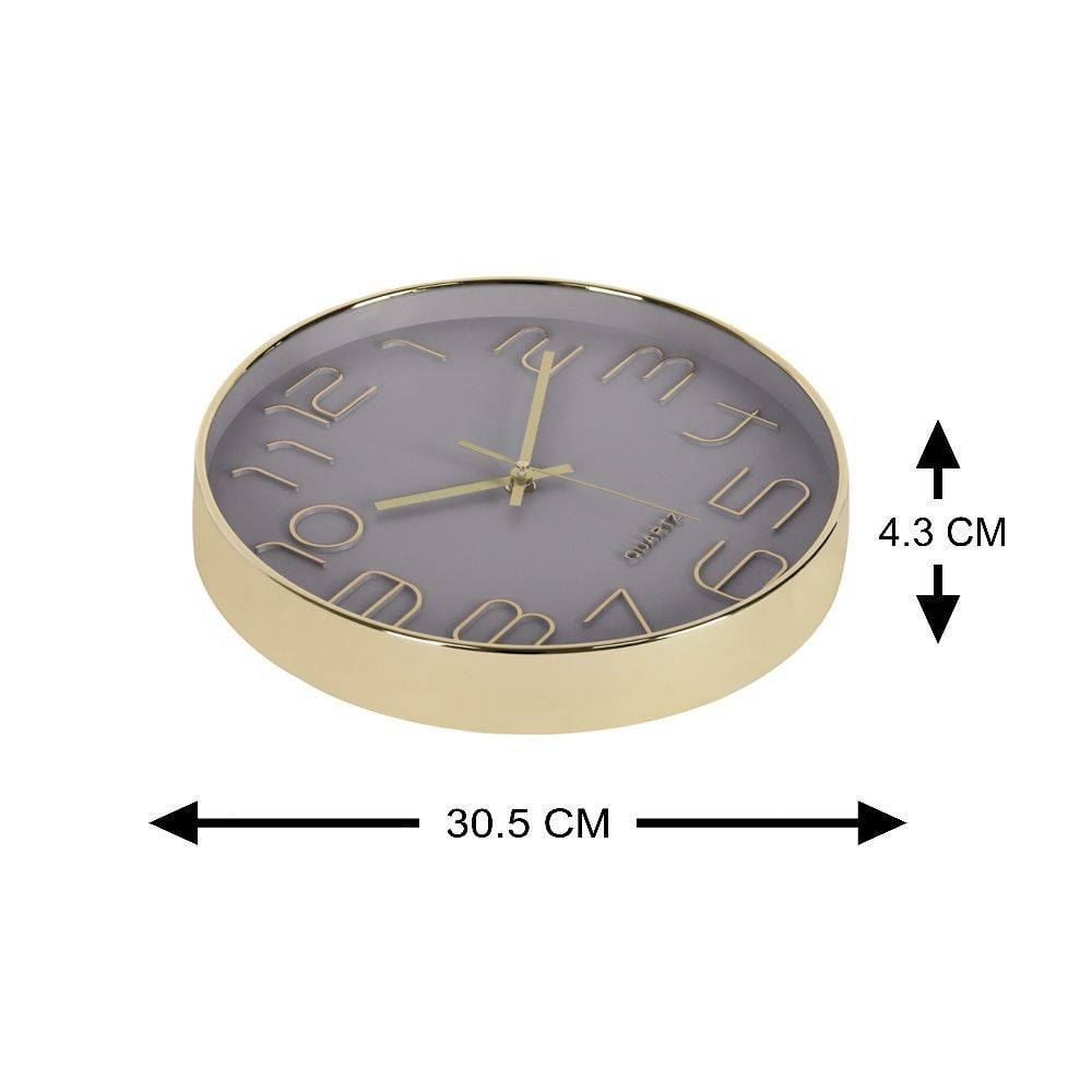 Relógio de Parede Redondo Havan Casa 30Cm - Dourado