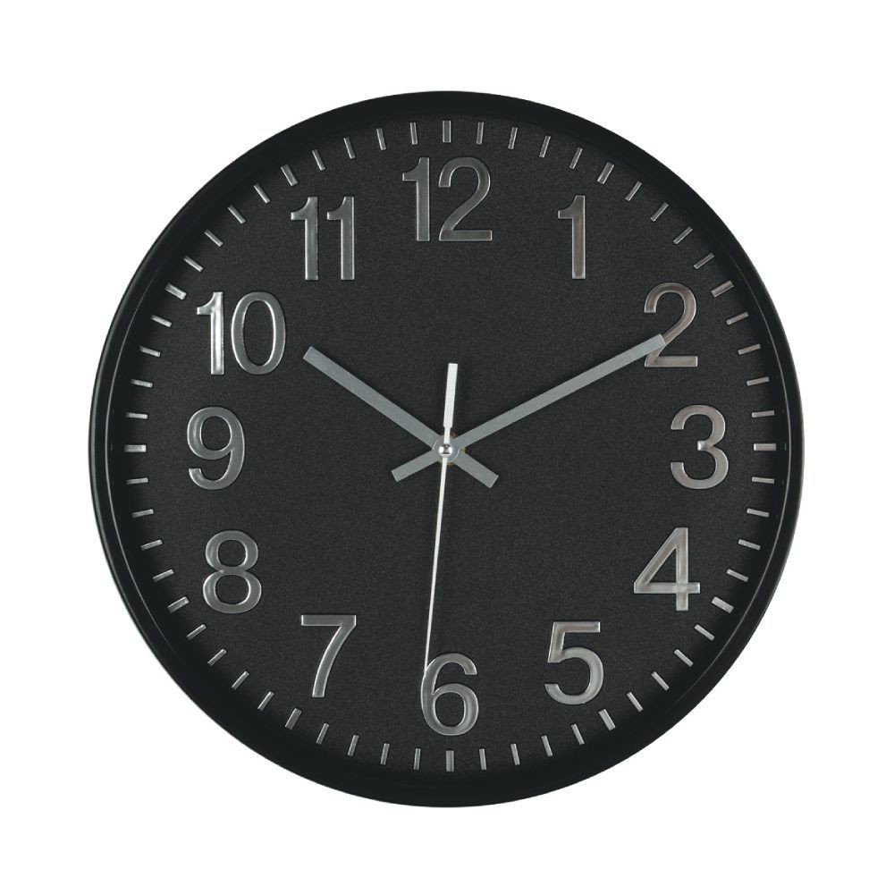 Relógio De Parede Redondo Preto Havan Casa - 30 Cm
