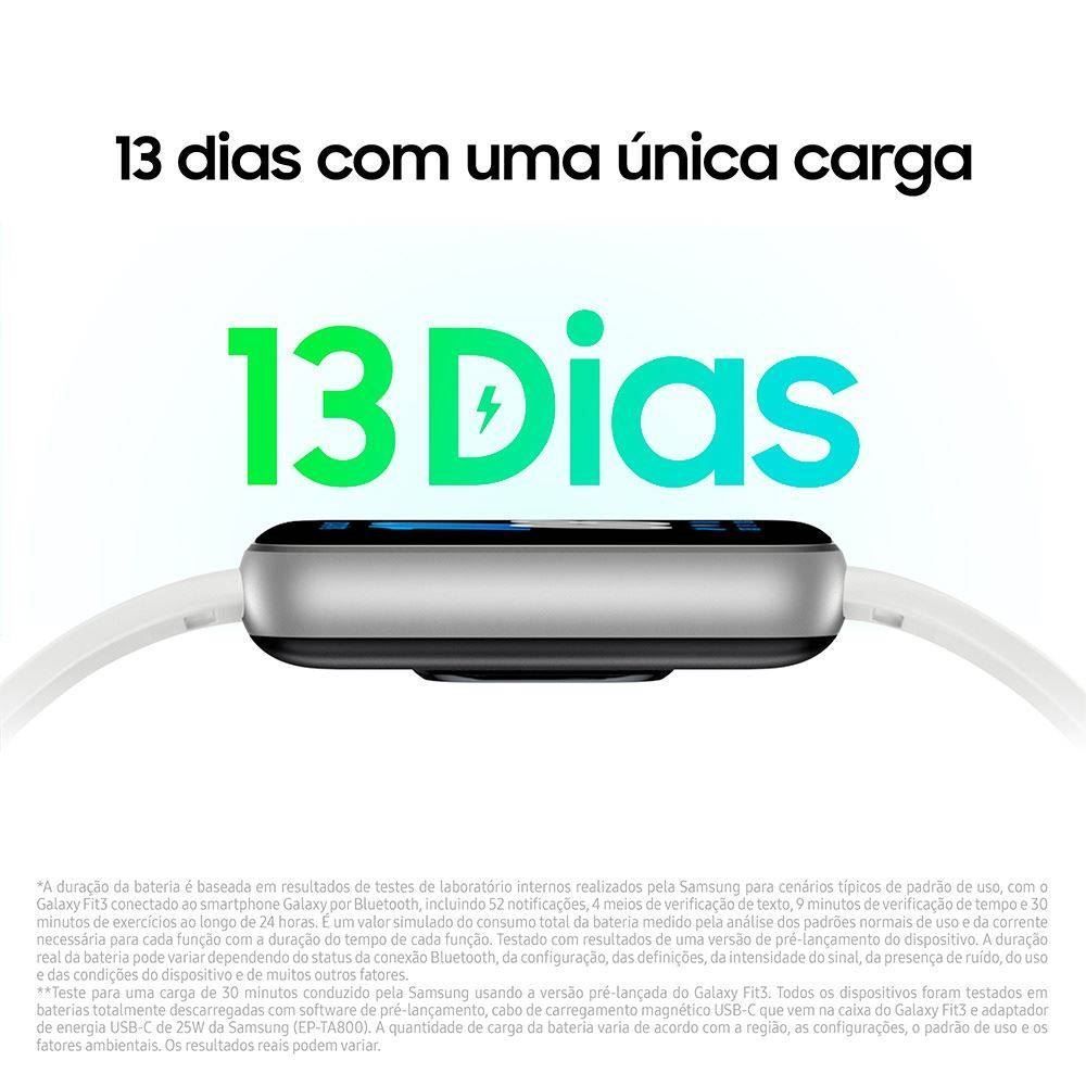 Relógio Galaxy Fit 3 Samsung Tela 1,6 Polegadas Amoled - Prata