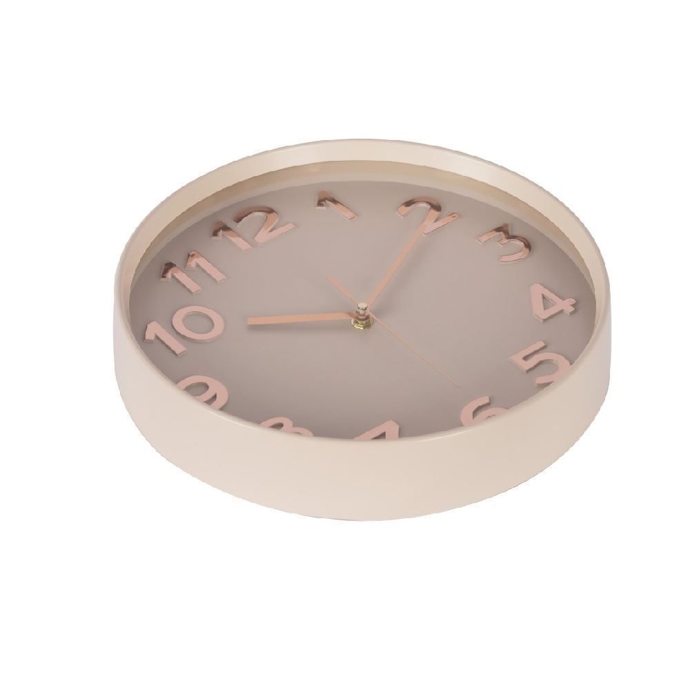 Relógio Redondo De Parede Havan Casa 30 Cm - Bege