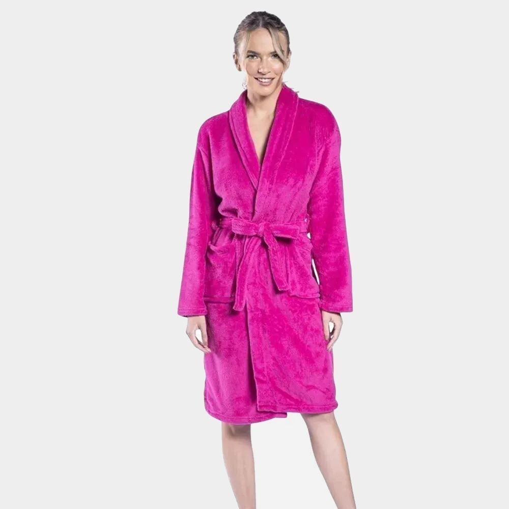 Roupão Adulto Microfibra m Havan - Pink Cítrico