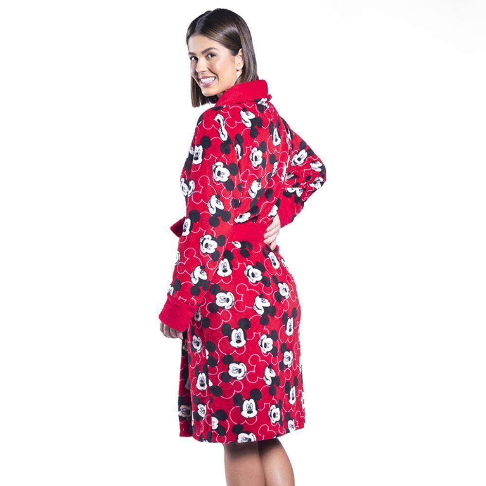 Roupão Adulto Feminino Microfibra G Disney - Mickey Vermelho