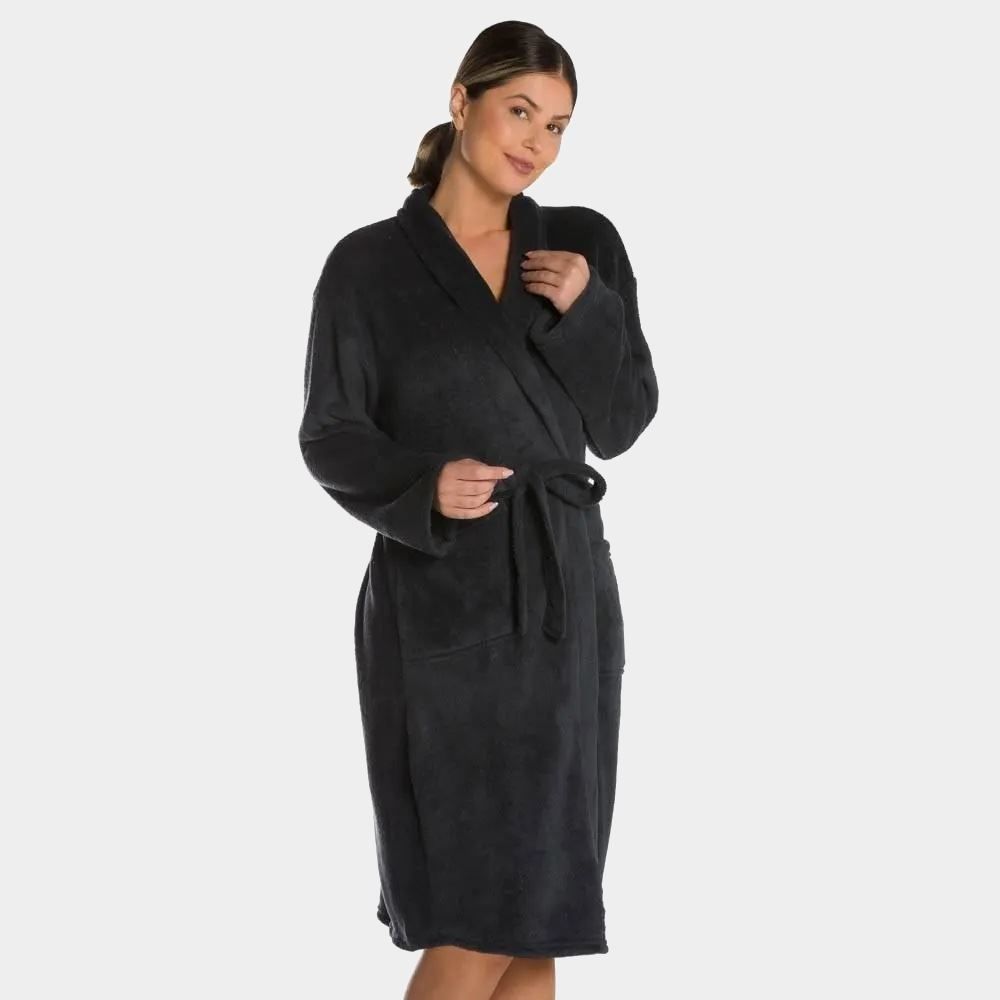 Roupão Adulto G Microfibra Paris Havan Casa - Carbono