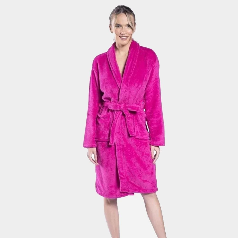 Roupão Adulto G Microfibra Paris Havan Casa - Pink 