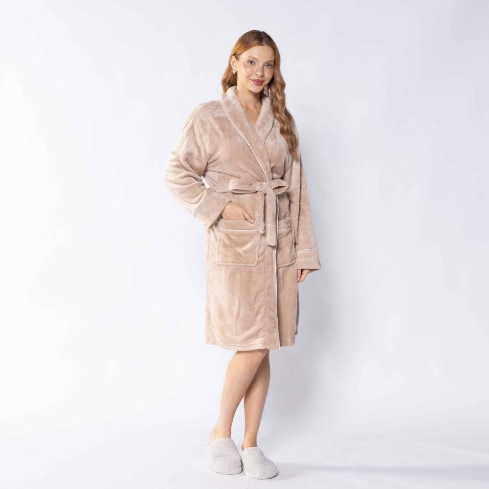 Roupão Adulto G Requinte Havan Casa - Bege