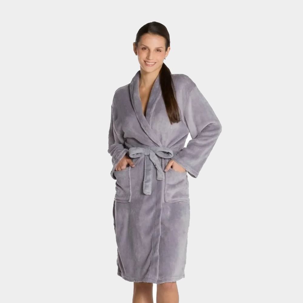 Roupão Adulto P Microfibra Paris Havan Casa - Cinza Amianto