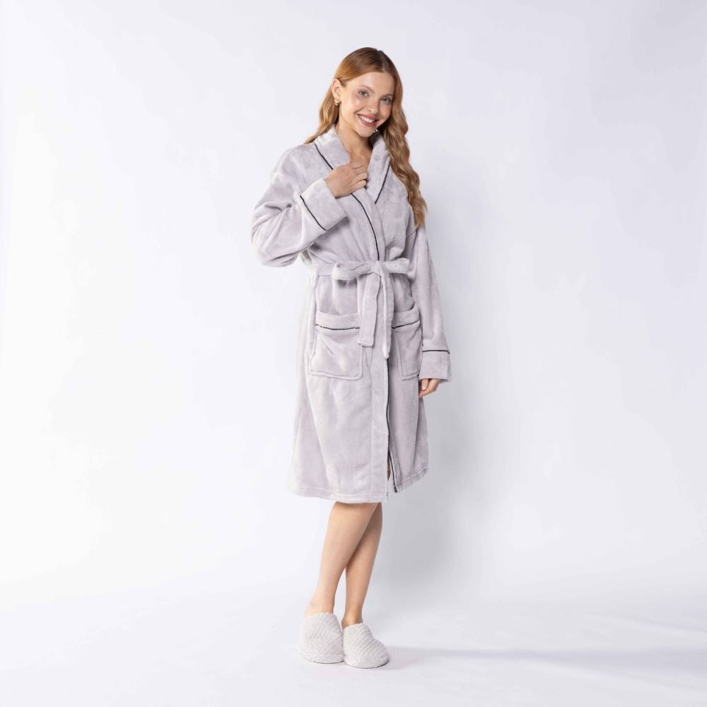 Roupão Adulto P Requinte Havan Casa - Cinza