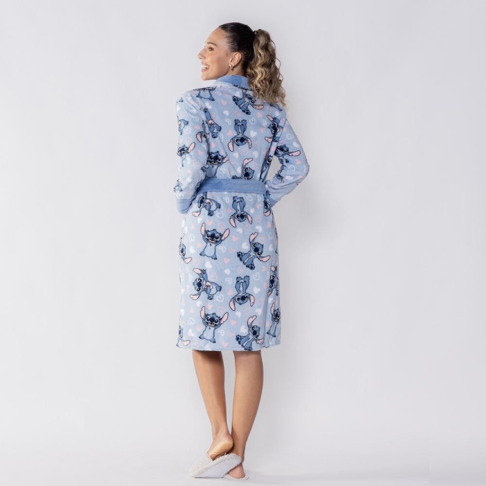 Roupão Adulto Unissex Disney Microfibra P - Stitch