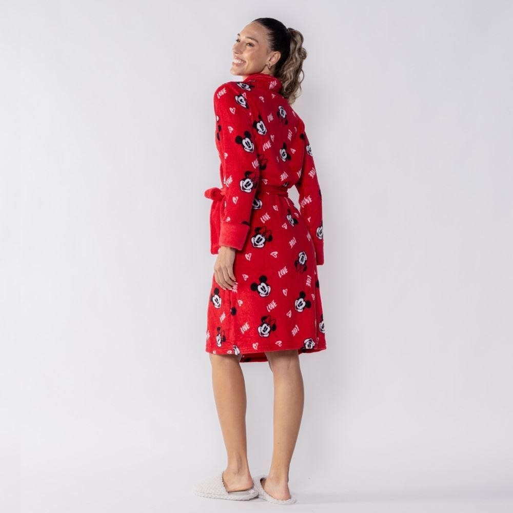 Roupão Adulto Unissex Disney Microfibra P - Mickey e Minnie Love