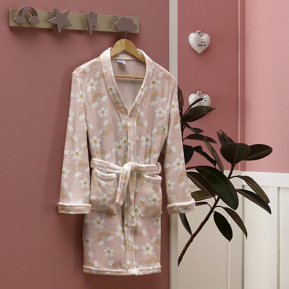 Roupão Infantil G Microfibra Lumini Havan Kids - Arco Íris Rosa