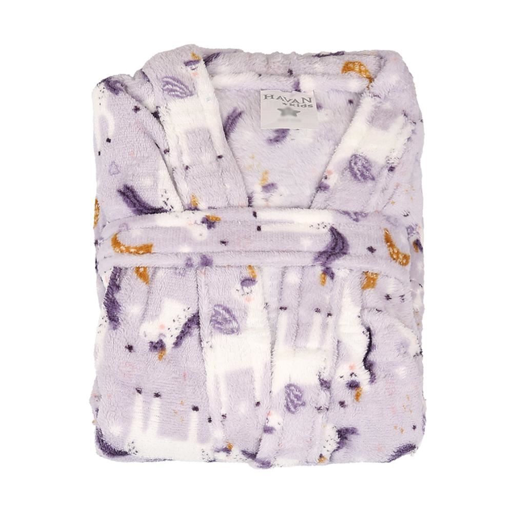 Roupão Infantil M Microfibra Lumini Havan Kids - Unicórnio Lilás