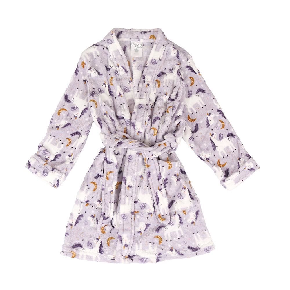 Roupão Infantil M Microfibra Lumini Havan Kids - Unicórnio Lilás