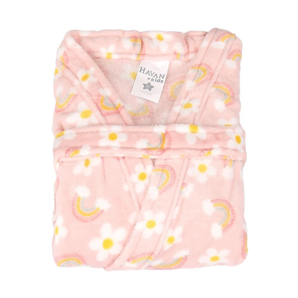 Roupão Infantil P Microfibra Lumini Havan Kids - Arco Íris Rosa