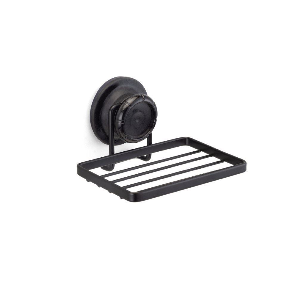 Saboneteira Ventosa Black Arthi 13Cm - Preto