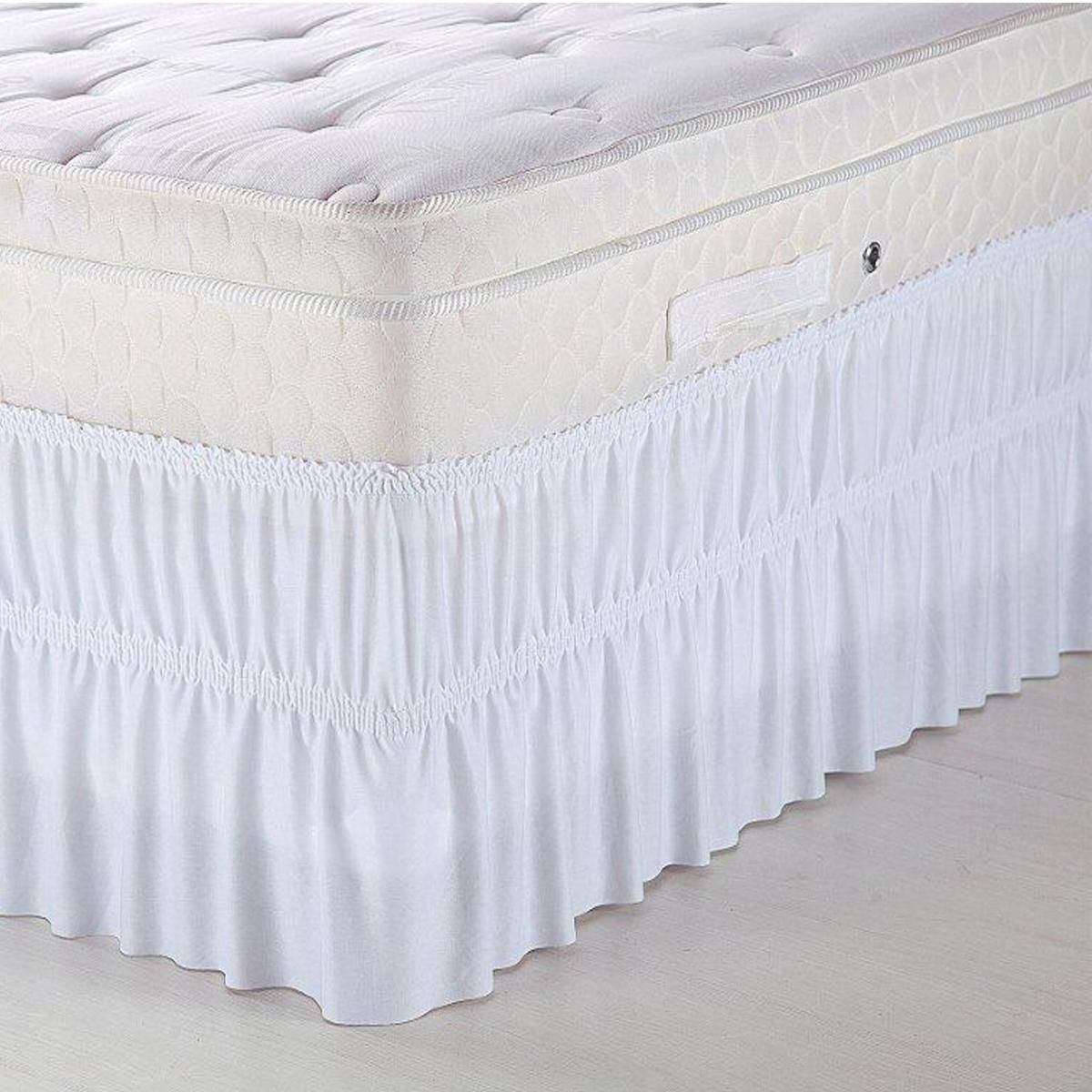 Saia Para Cama Box Solteiro Com Elástico 0,90X1,90M Solecasa - Branco