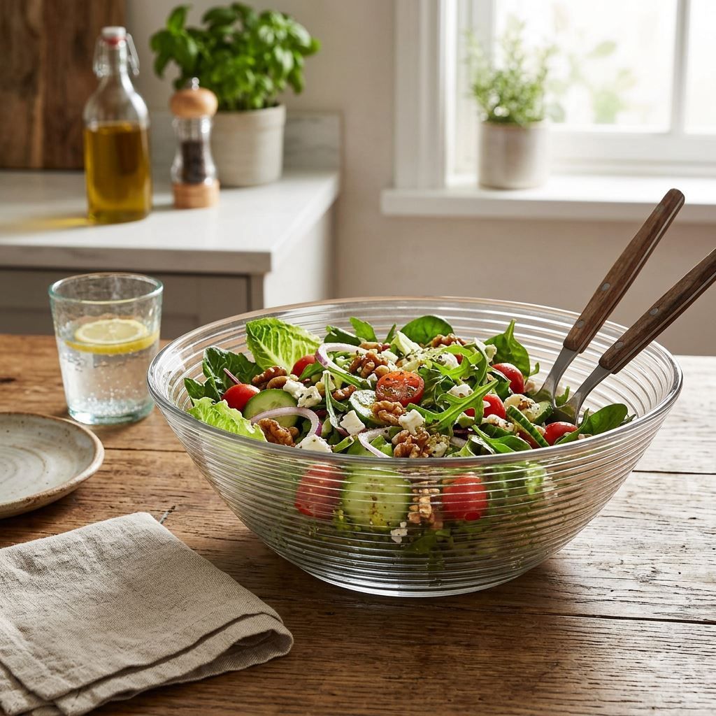 Saladeira de Vidro Clear Lines 2,9 Litros Inga - Transparente