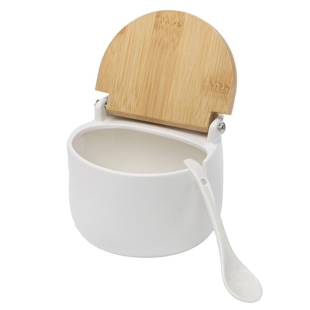 Saleiro Com Tampa E Colher Lyor 340Ml - Branco