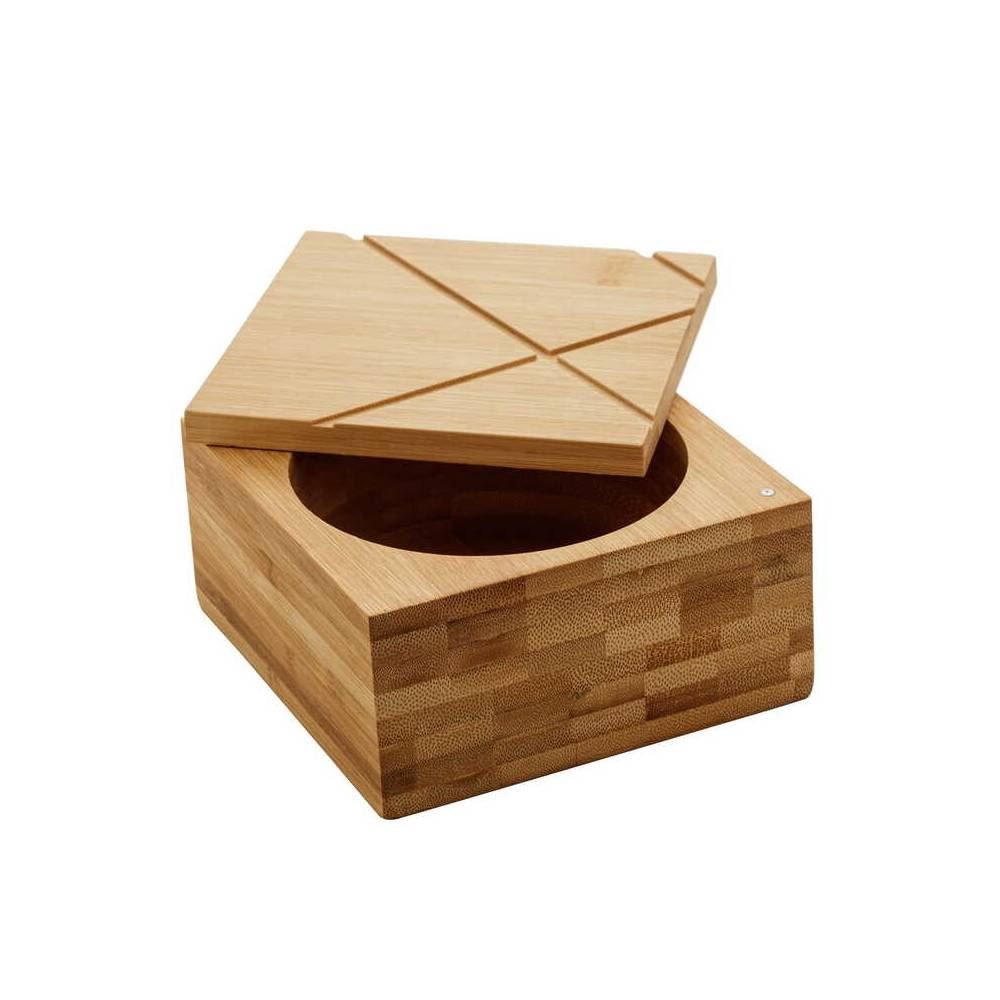 Saleiro De Bambu C/ Tampa Lyor Quadrado 9Cm - 1905
