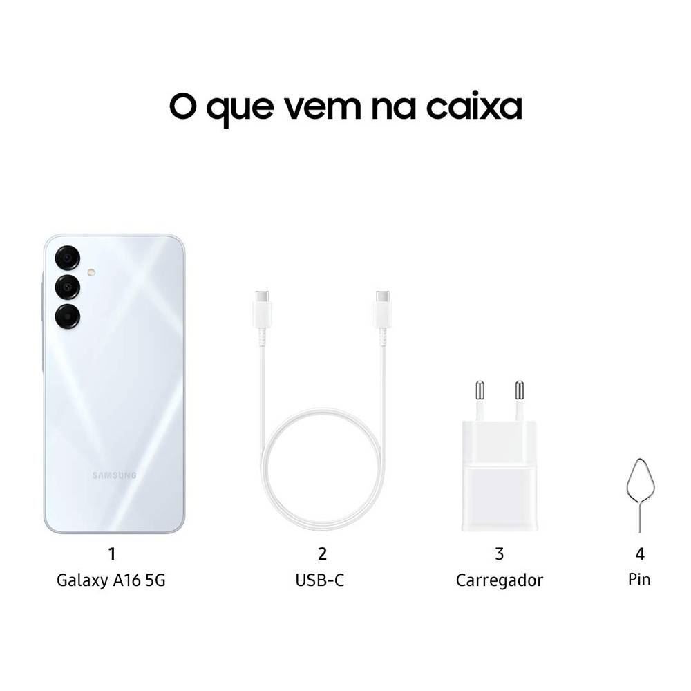 Samsung Galaxy A16 256Gb Tela 6.7" 50Mp Nfc Ip54 5000Mah - Cinza