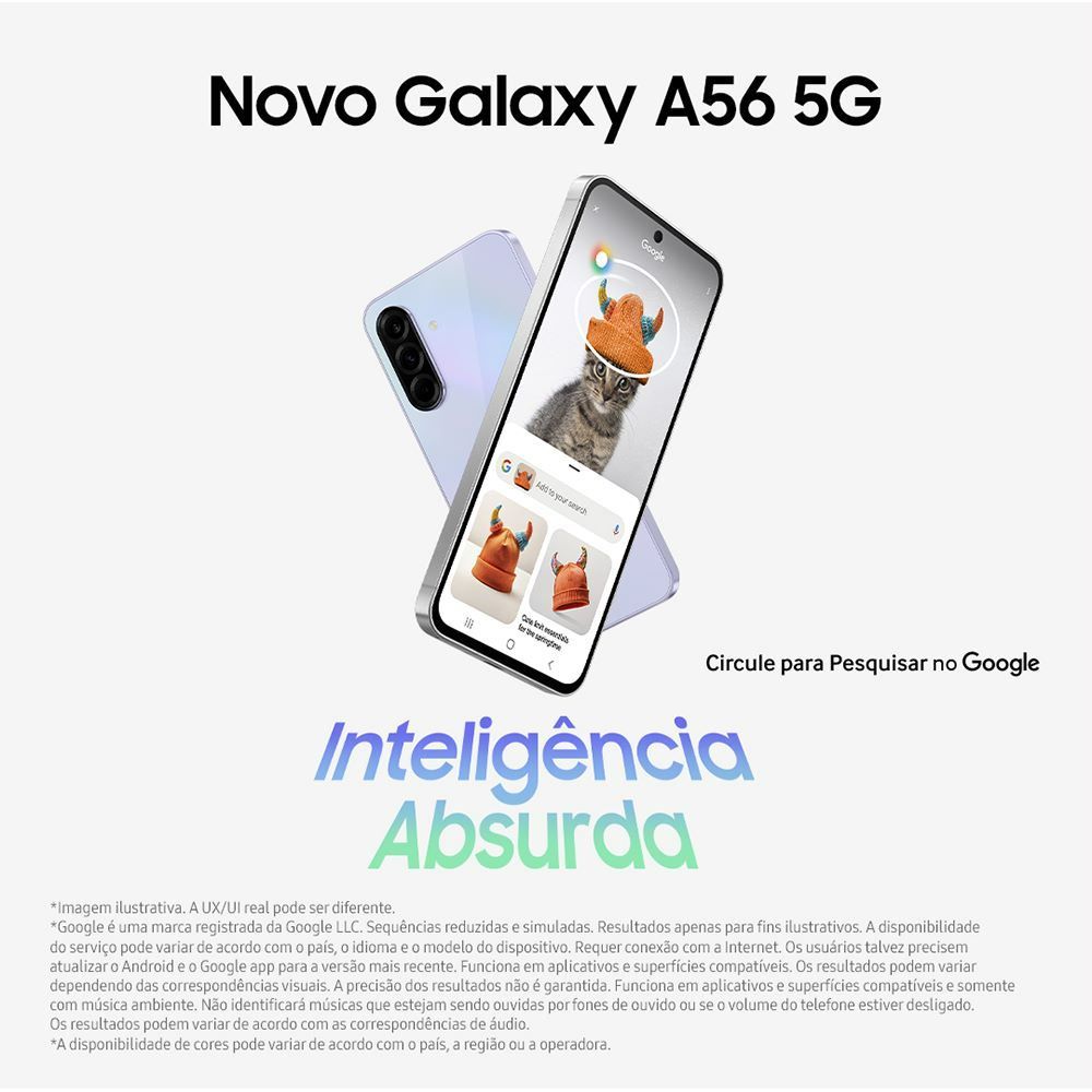 Samsung Galaxy A56 5G, 256 Gb, 8 Gb, Câmera Tripla - CINZA