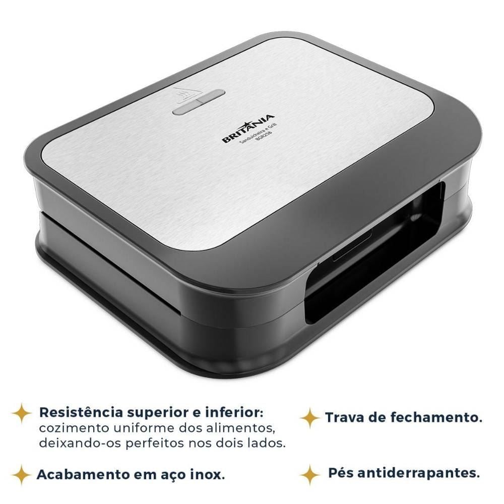 Sanduicheira e Grill Britânia 2 em 1 750W BGR25B