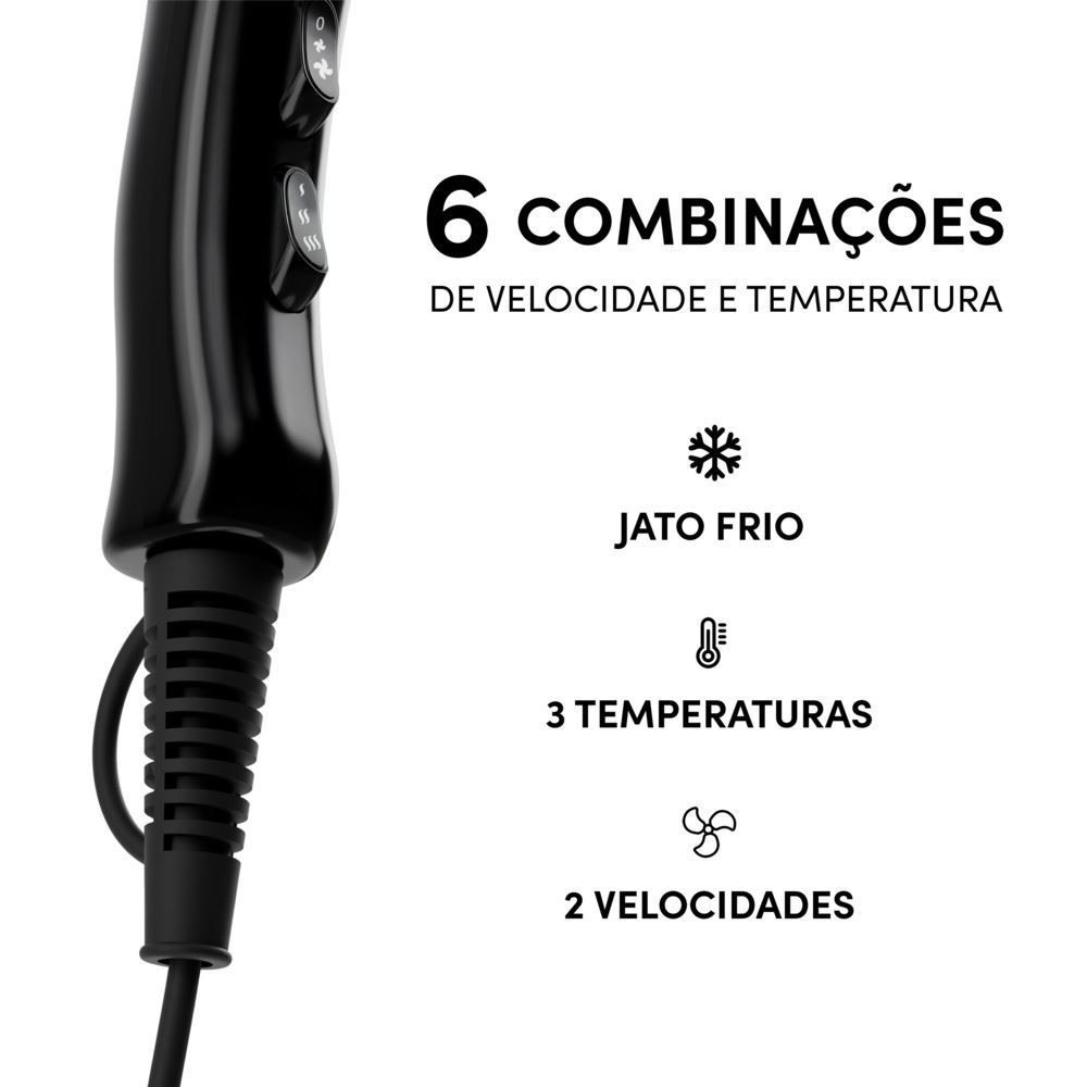Secador de Cabelo Wap Intense WS1900 Motor AC e 3 Velocidade 1900W