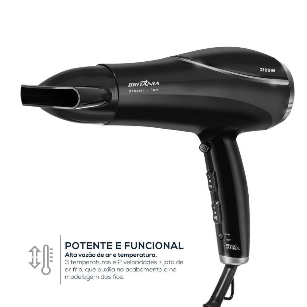 Secador De Cabelos Britânia 2100W Bsc2150 - Bivolt