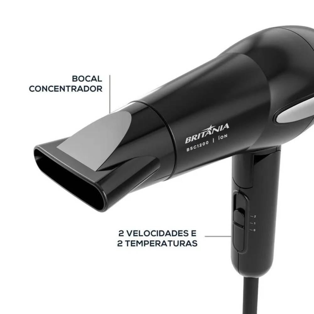 Secador De Cabelos Britânia Travel 1200W Bsc1200 - Bivolt