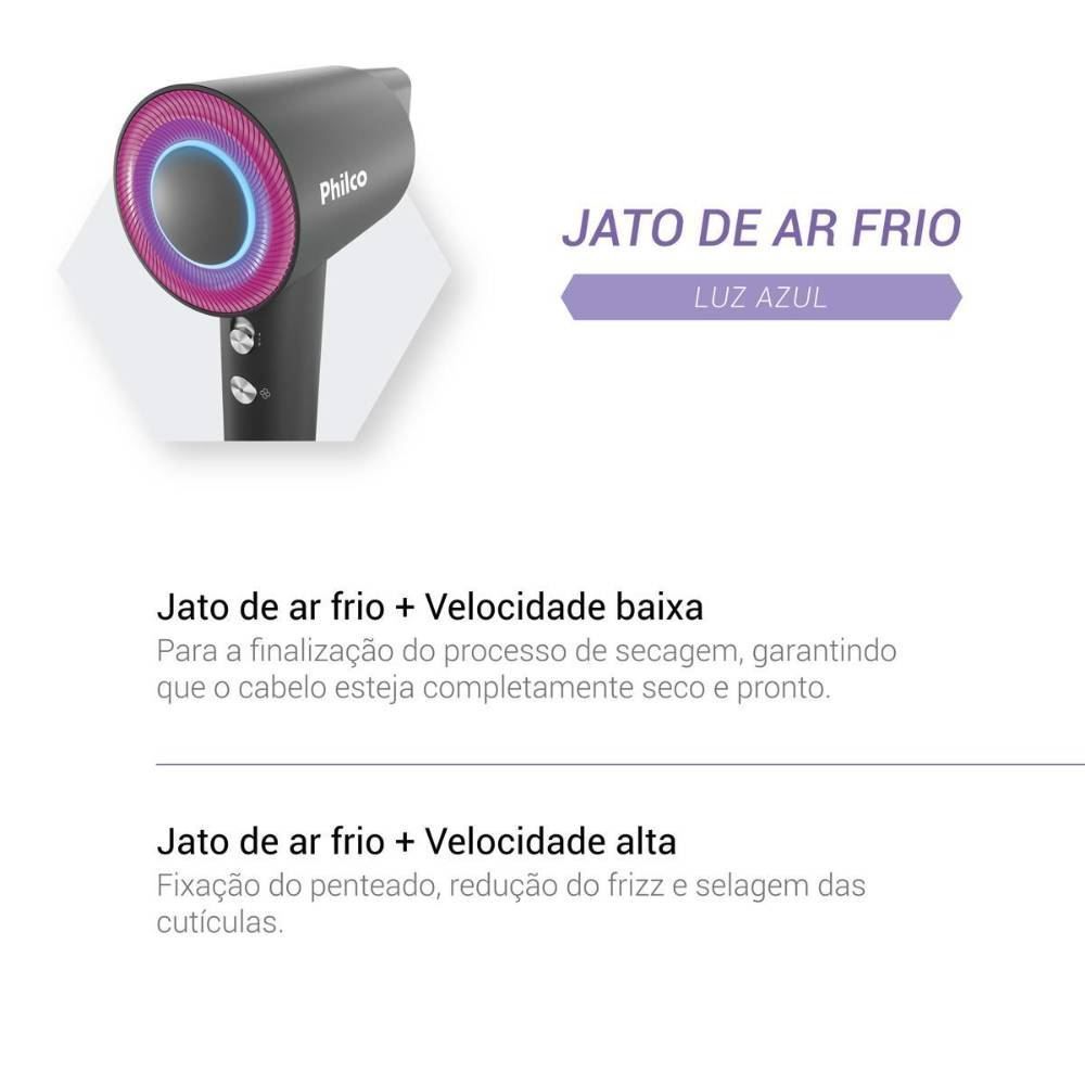 Secador de Cabelos Philco 1600W 4 temperaturas PSC3600
