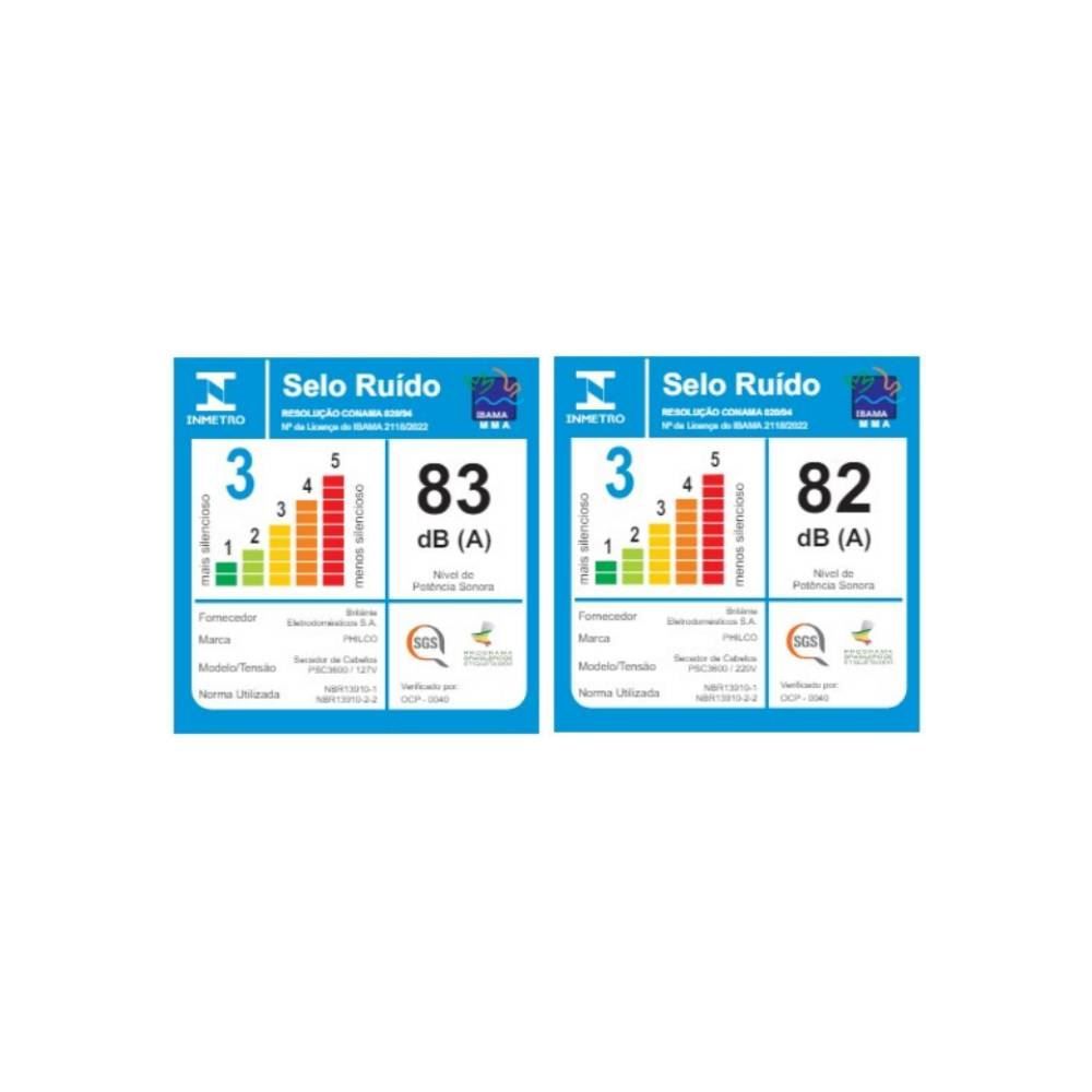 Secador de Cabelos Philco 1600W 4 temperaturas PSC3600