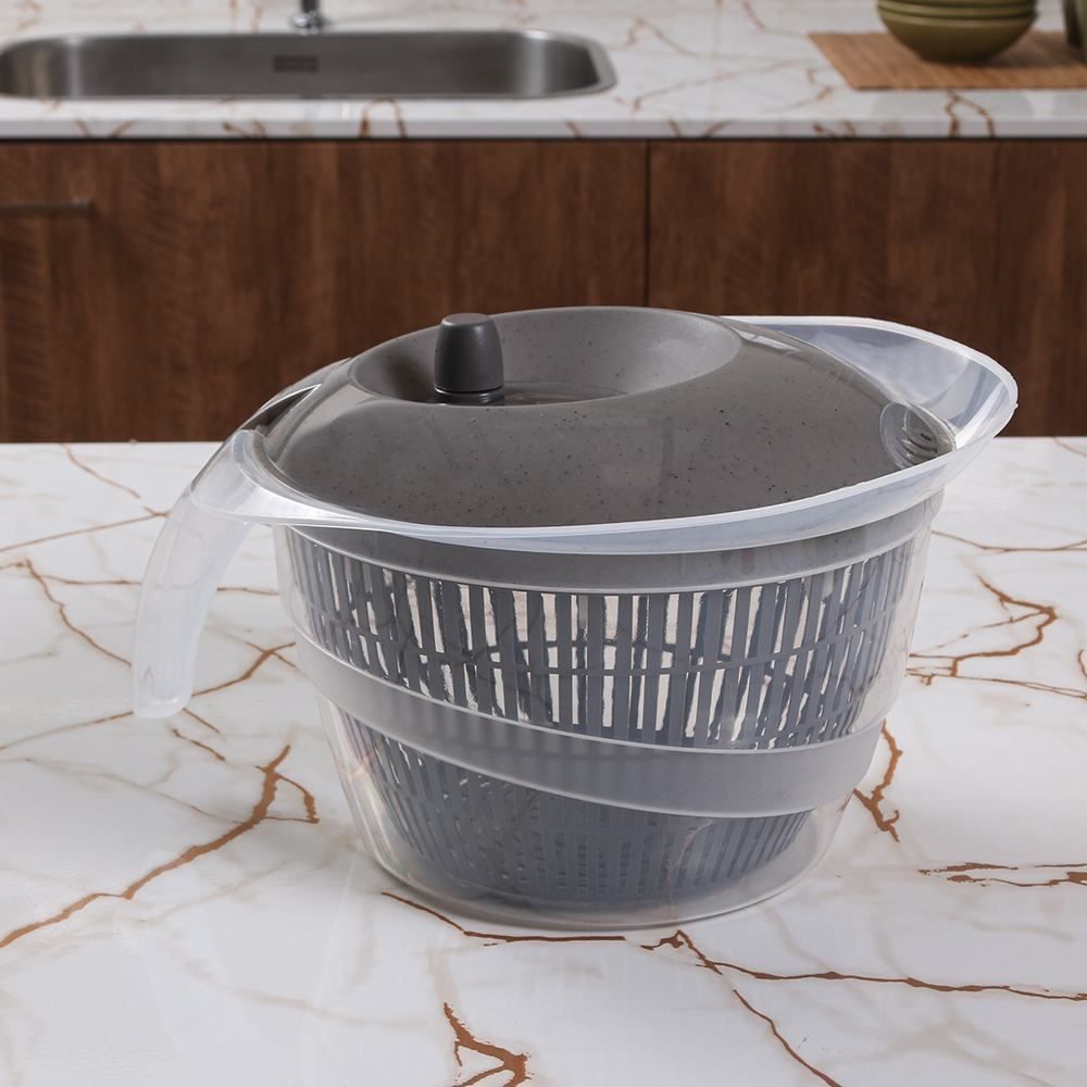 Secador De Saladas Plasútil 4 Litros - Cinza Marmorizado