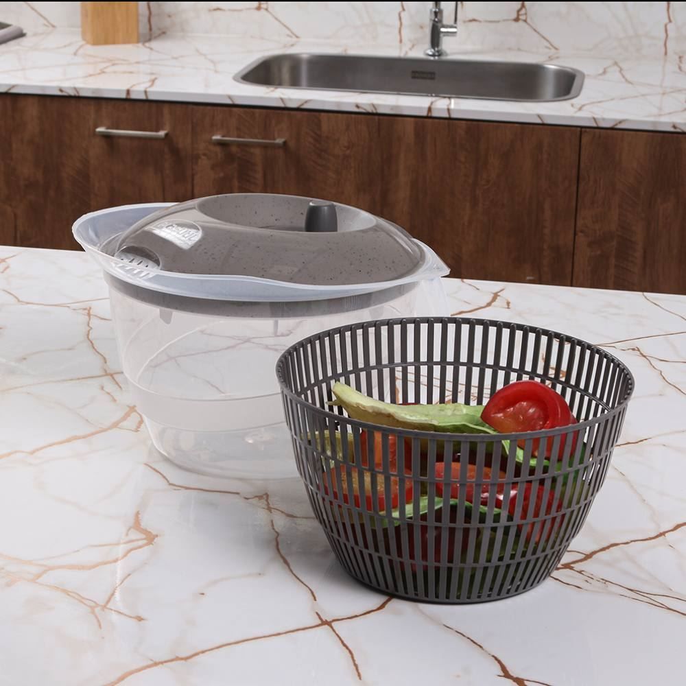 Secador De Saladas Plasútil 4 Litros - Cinza Marmorizado