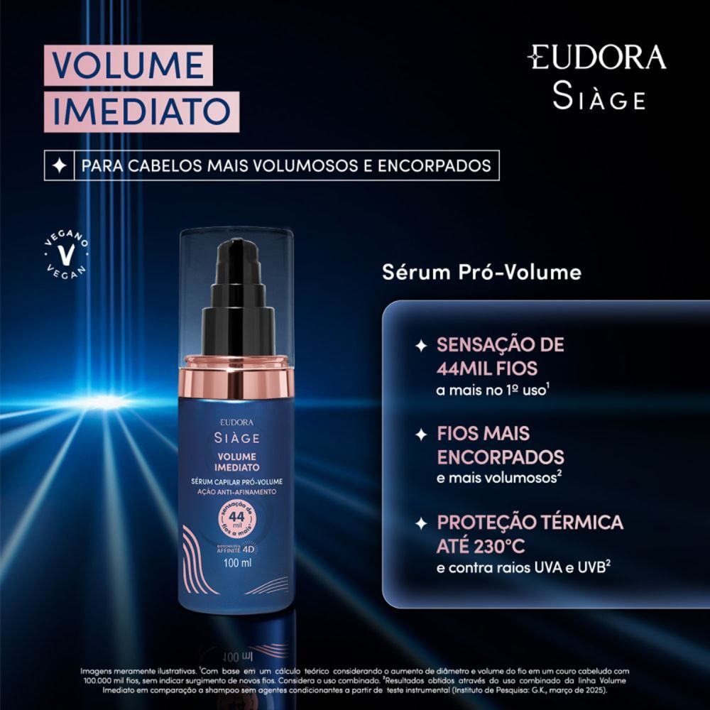 Sérum Capilar Volume Imediato 100Ml Eudora Siàge