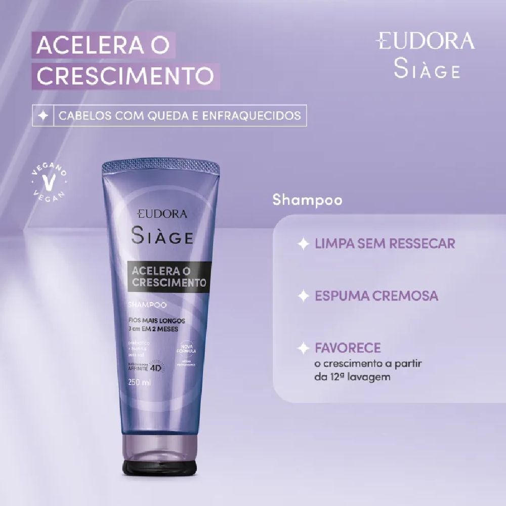 Shampoo Acelera O Crescimento Siàge 250Ml - Eudora