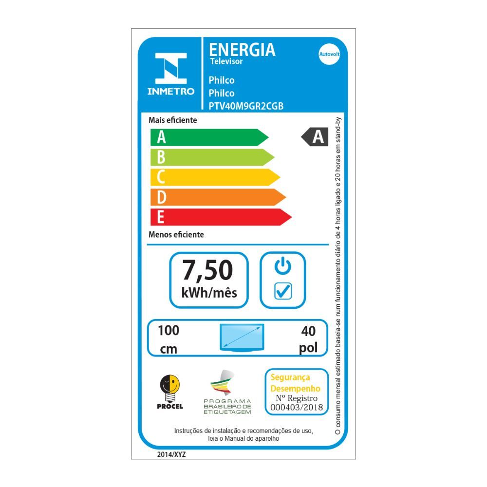 Smart Tv 40” Philco Ptv40m9gr2cgb Roku Tv Led Dolby Audio - Bivolt