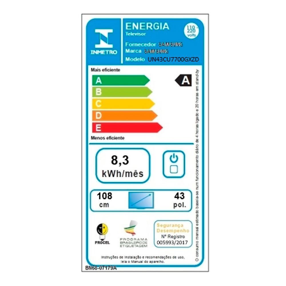 Smart Tv 43" Uhd Crystal 4K Samsung Gaming Hub 43Cu7700 - Bivolt