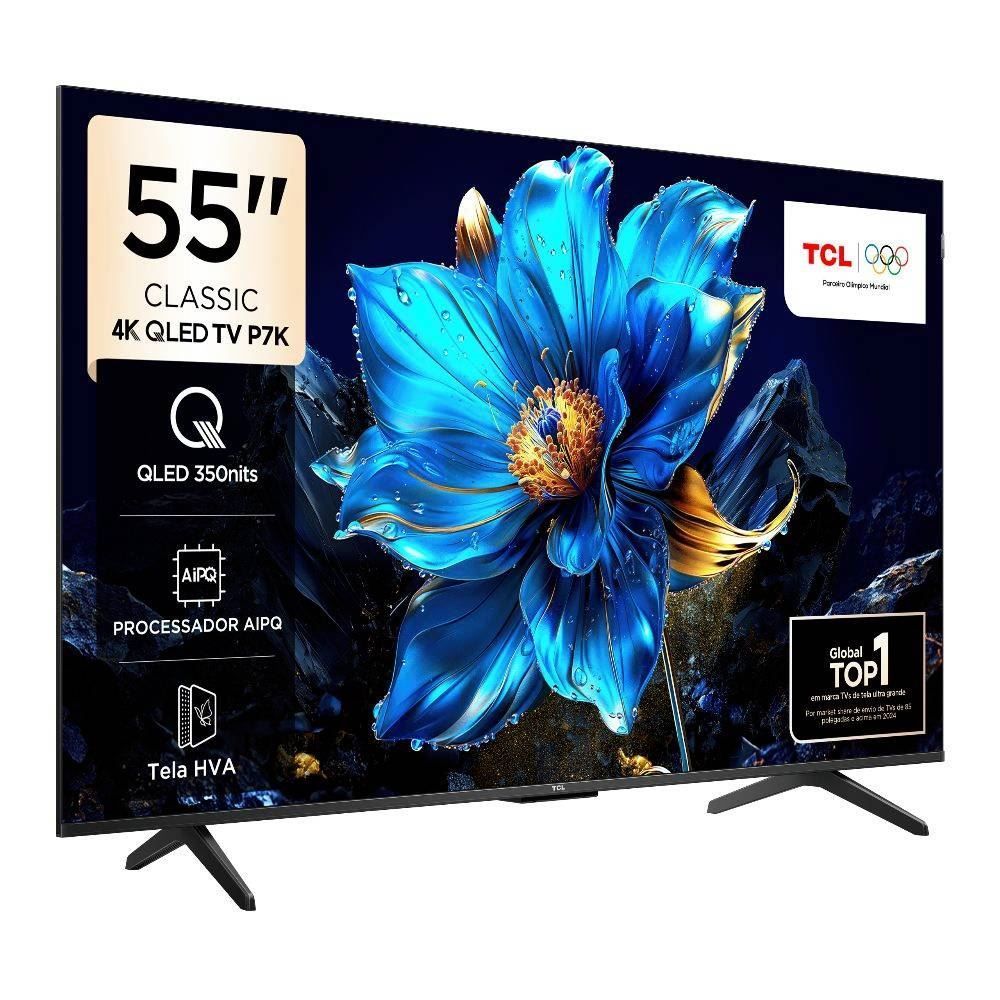 Smart Tv 55'' Tcl Qled 4K 55P7k Google Tv Wi-Fi Dual Band