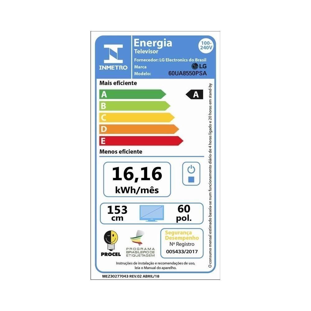 Smart Tv 60" Lg Ai4k Uhd A7 Ai Processor 4K Webos 25 60Ua8550 - Bivolt