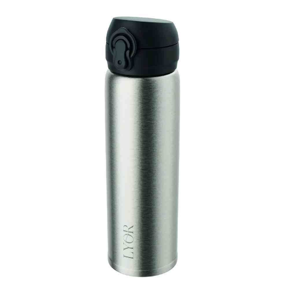 Squeeze Termica Tampa Flip Lyor 410Ml - Inox