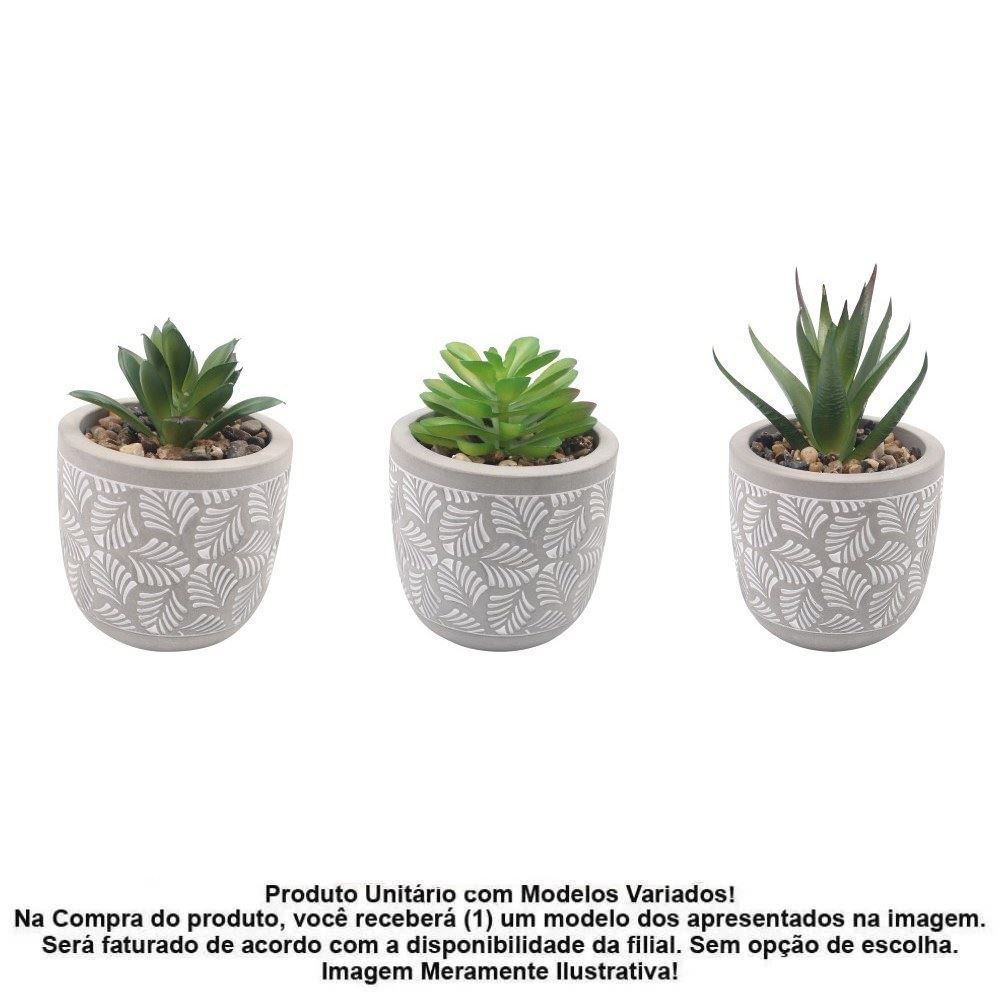 Suculenta Artificial Com Vaso De Cimento Havan Casa 10,5 Cm - Sortido