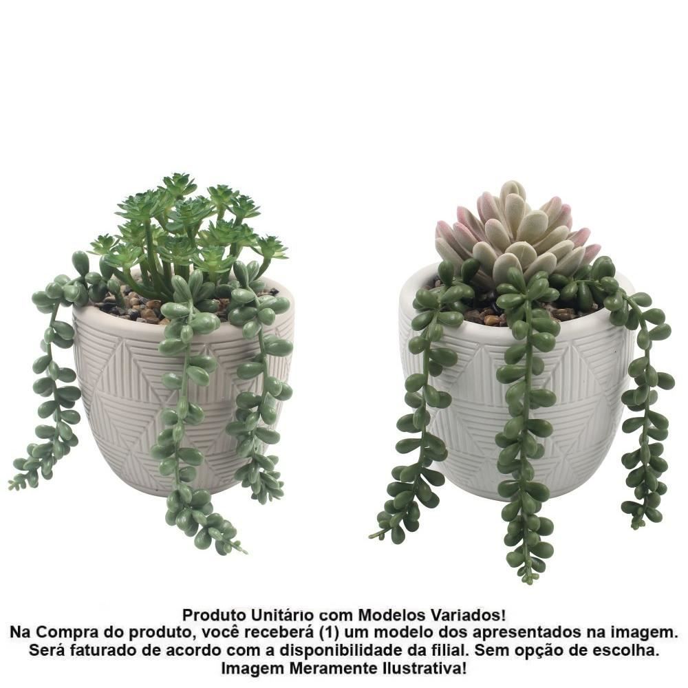 Suculenta Artificial com Vaso de Cimento Havan Casa 14,5Cm - Sortido