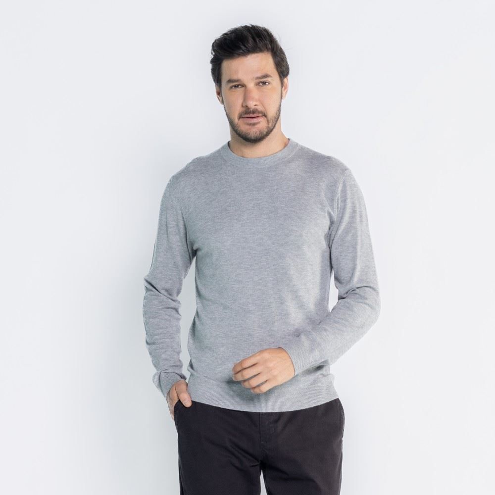 Suéter Masculino De Tricot Gola Redonda Marc Alain 
