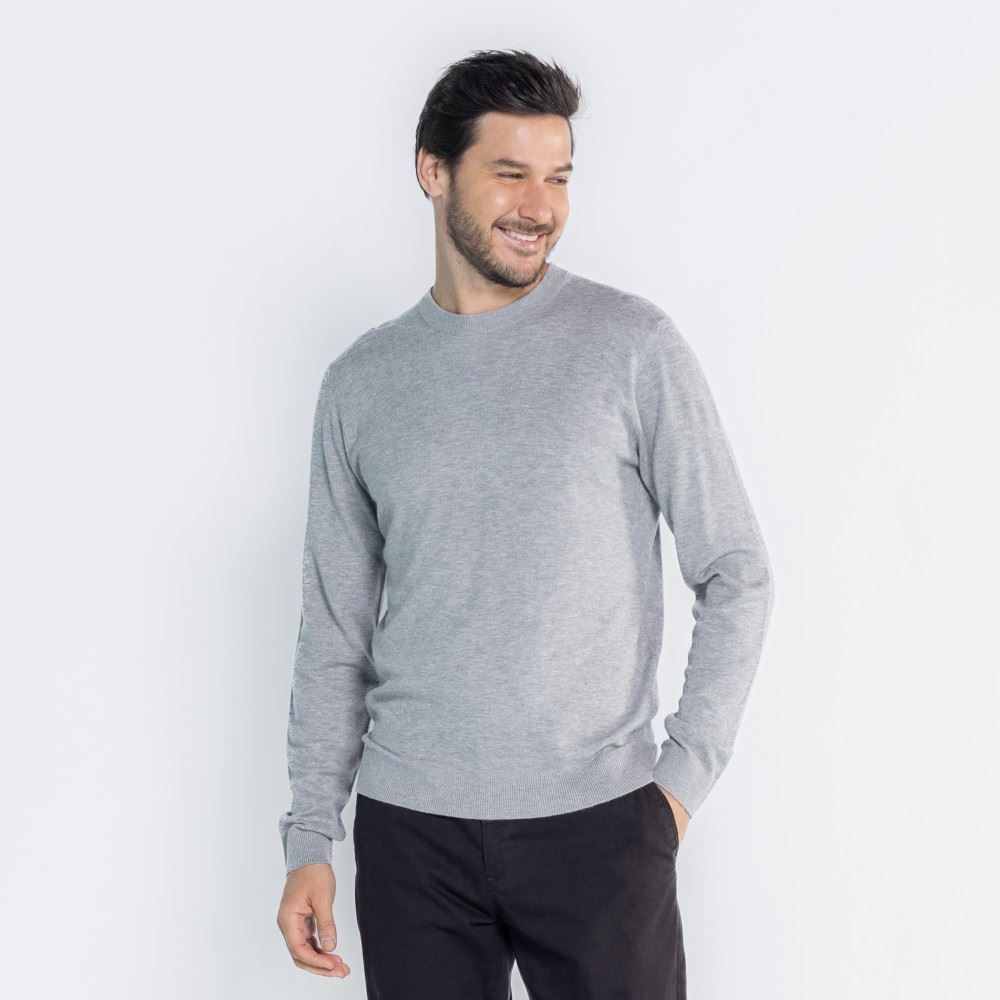 Suéter Masculino De Tricot Gola Redonda Marc Alain 