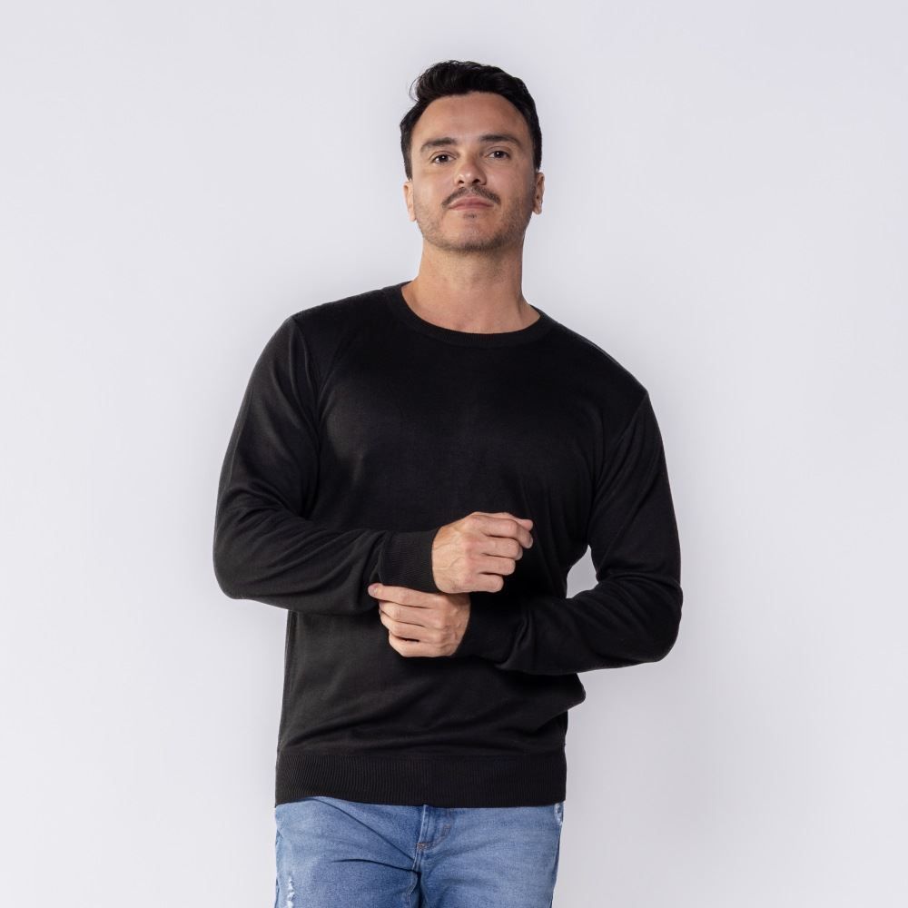 Suéter Masculino De Tricot Gola Redonda Marc Alain