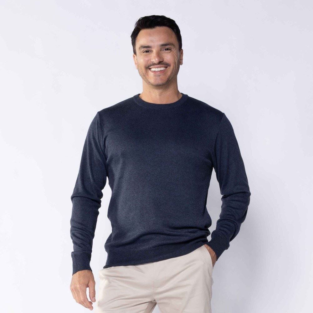 Suéter Masculino De Tricot Gola Redonda Marc Alain