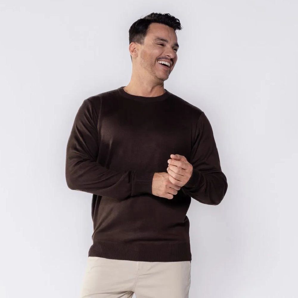 Suéter Masculino De Tricot Gola Redonda Marc Alain