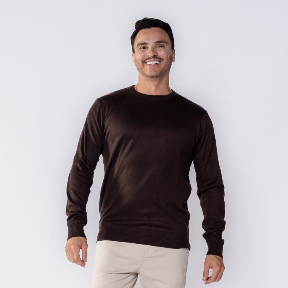 Suéter Masculino De Tricot Gola Redonda Marc Alain