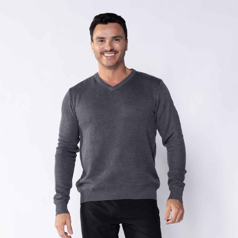 Suéter Masculino De Tricot Gola V Marc Alain