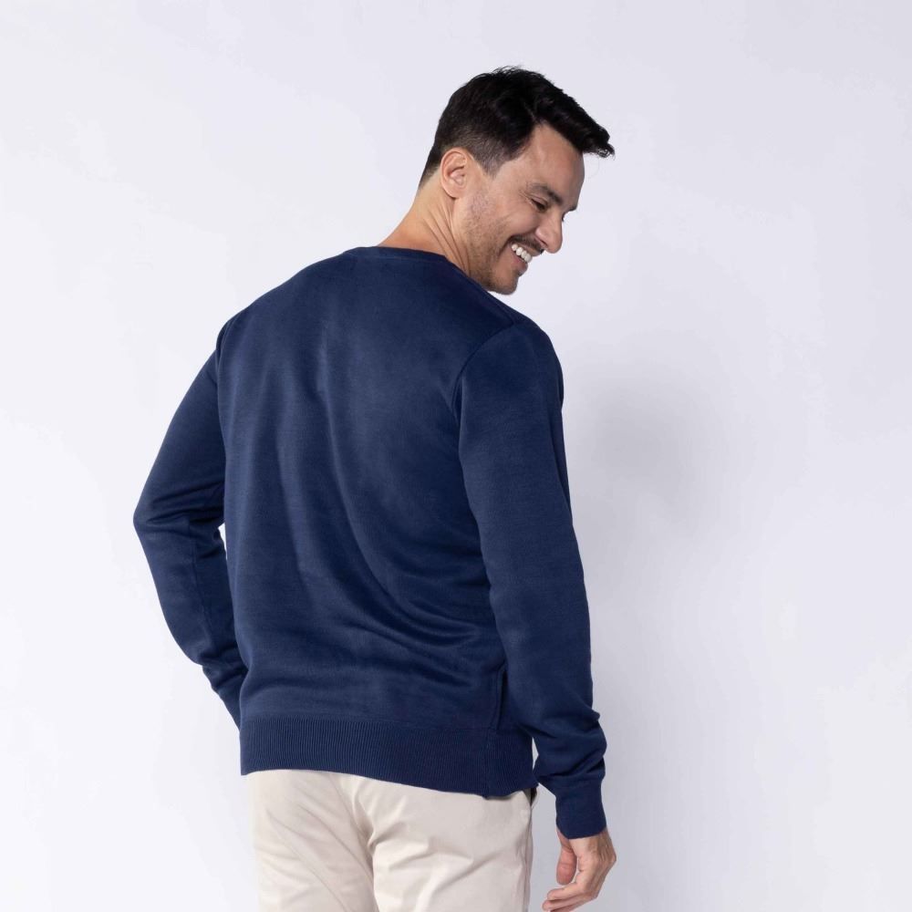 Suéter Masculino De Tricot Gola V Marc Alain